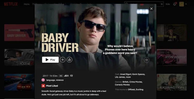 Watch Baby Driver on Netflix